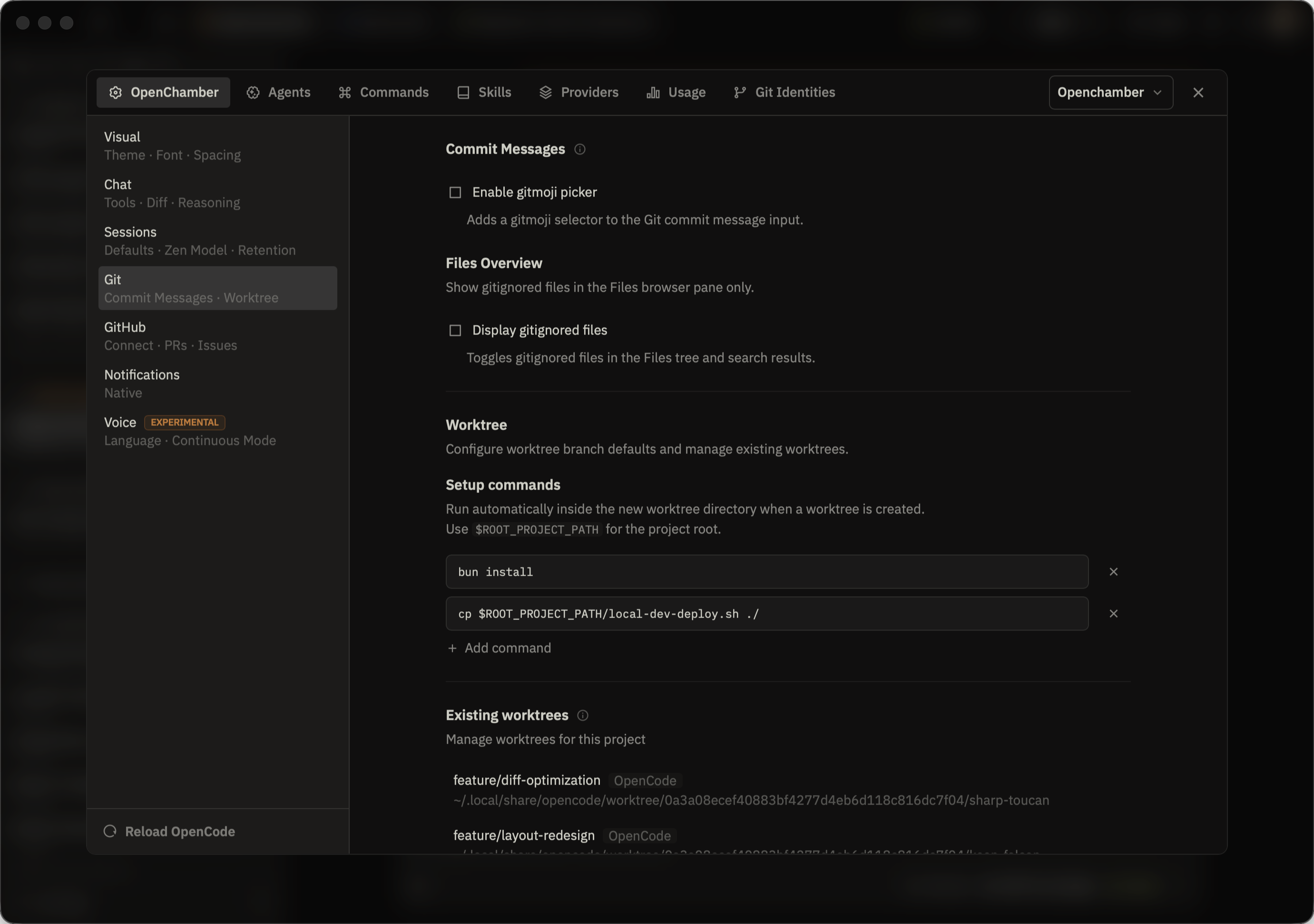 Settings