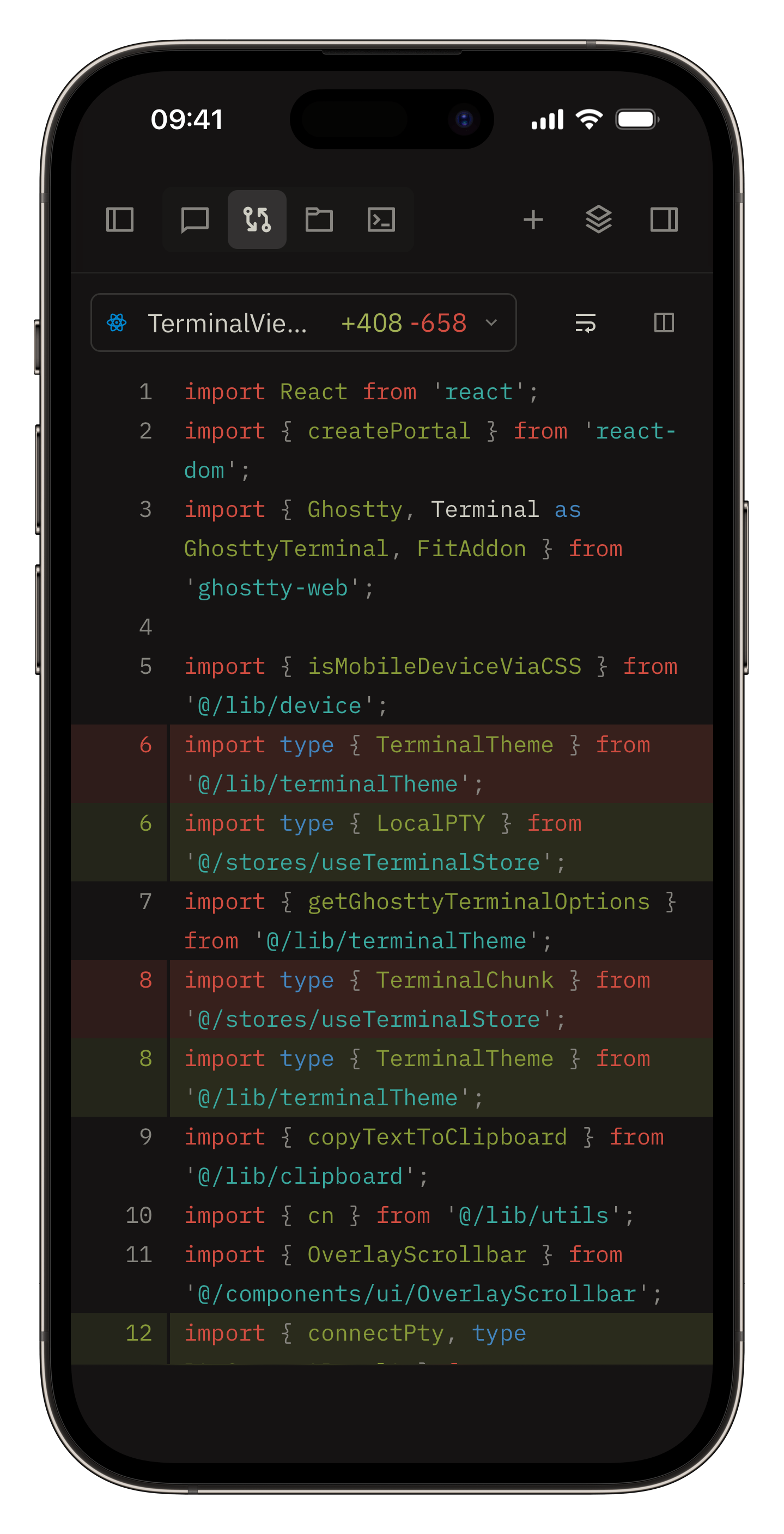 OpenChamber PWA diff review