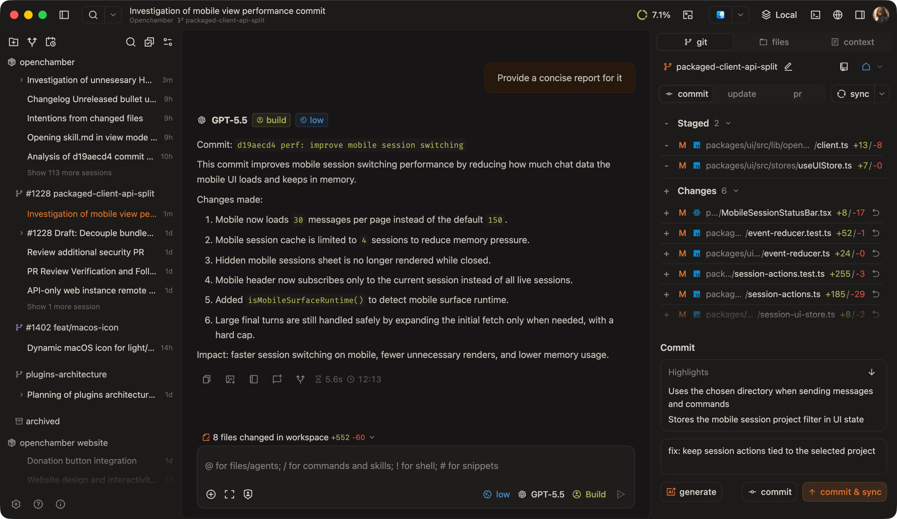 OpenChamber Chat
