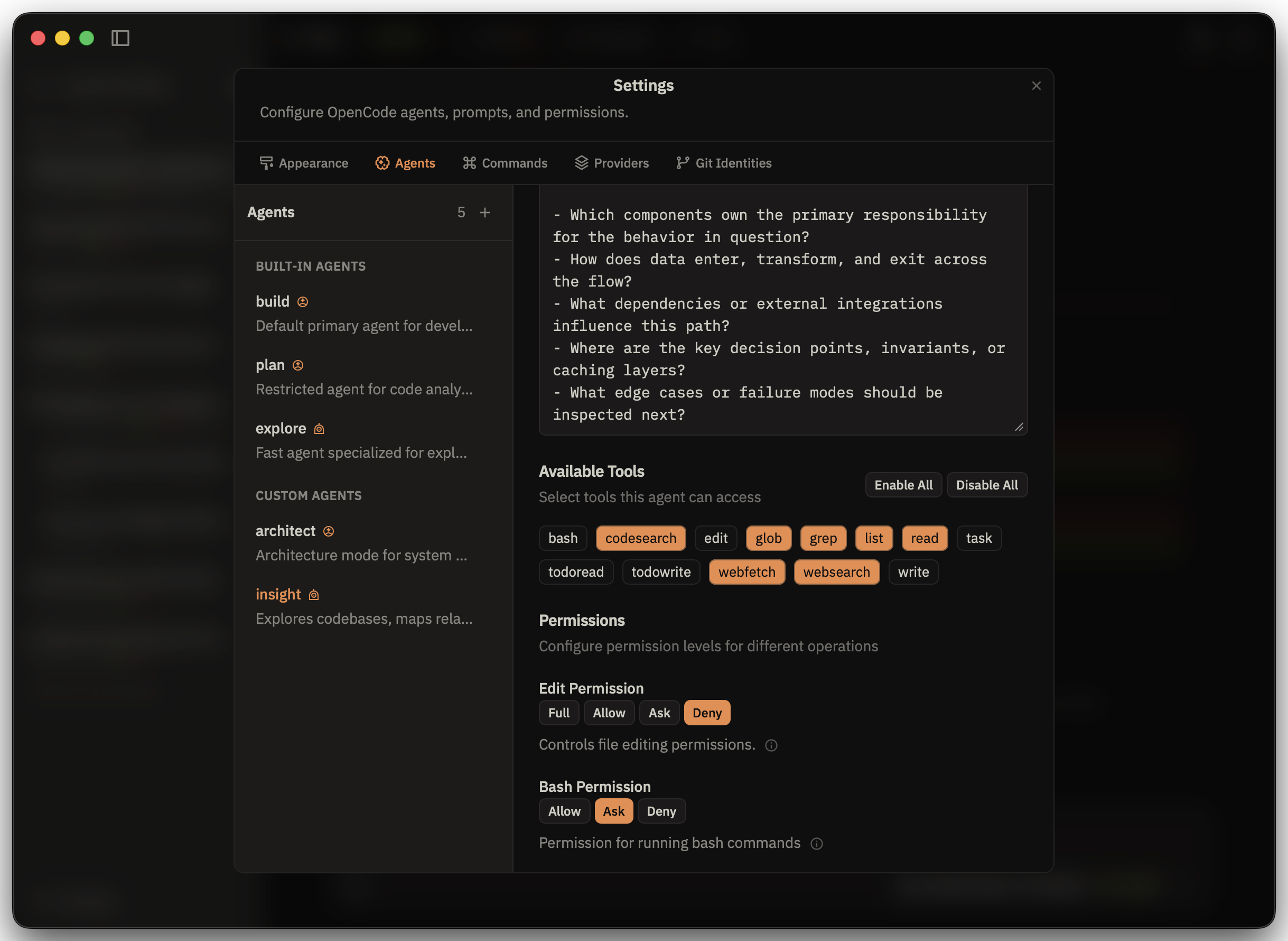 Settings