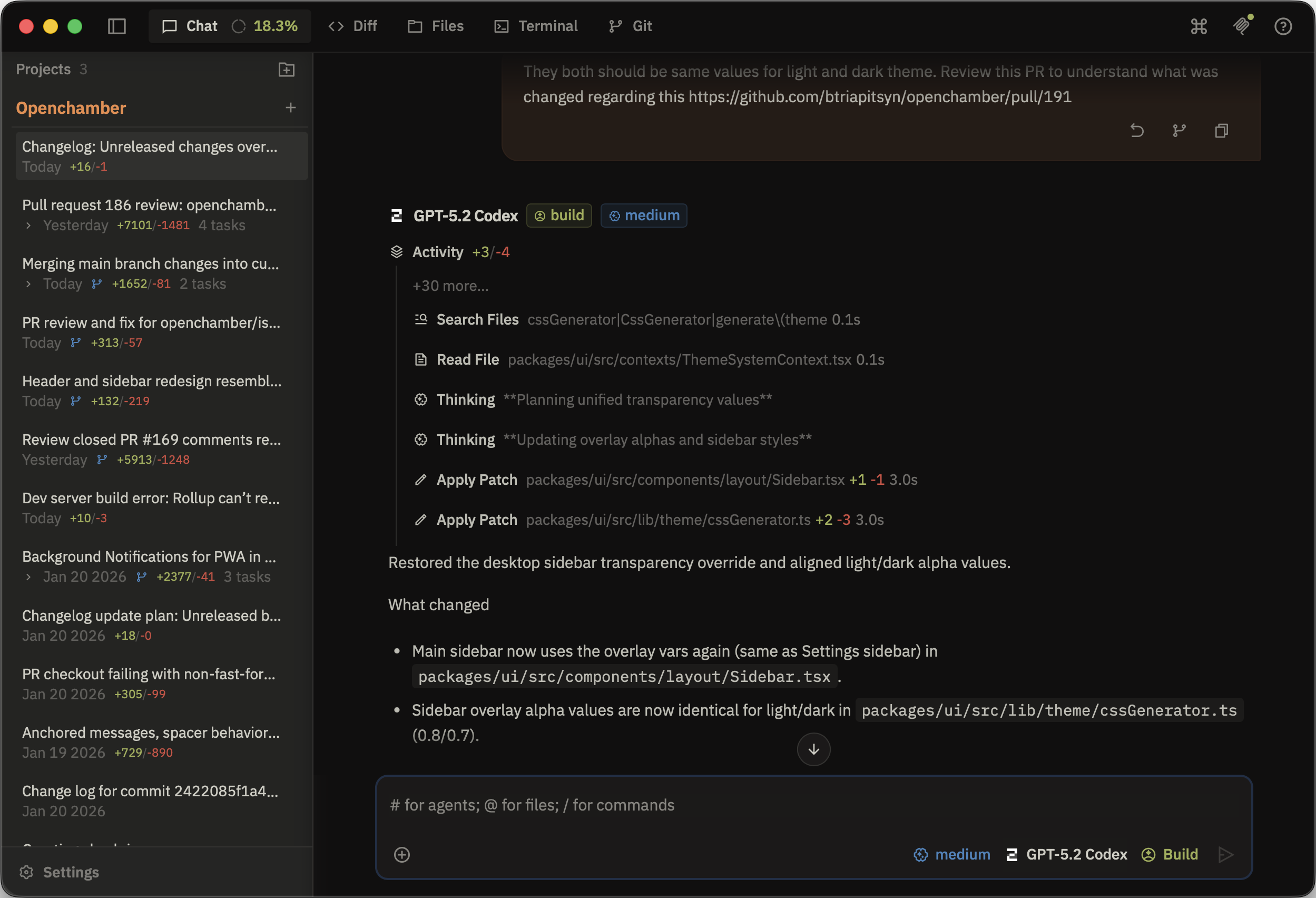 OpenChamber Chat